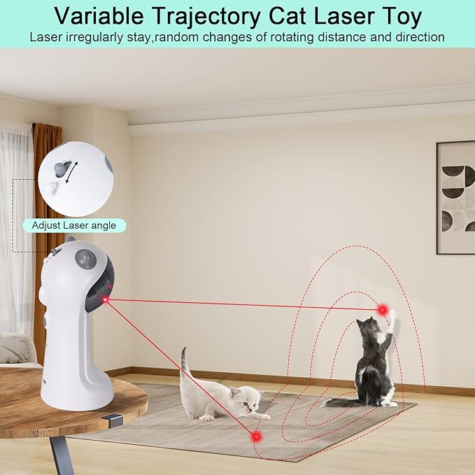 Juguete Automático para Gatos con Punto Rojo – 5 Patrones y 4 Velocidades