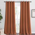 Cortinas opacas NICETOWN color naranja quemado para puerta corrediza, 55 x 108, 2 piezas, tratamiento para ventanas con ojales de diseño moderno para comedor. 