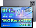 Tablet Android 15 2026 Gemini AI, 16GB+1TB Expandible, 25.7 cm, Octa-Core, Cámara Dual, WiFi6, 6000mAh, Split Screen, Trabajo Familia, Gris