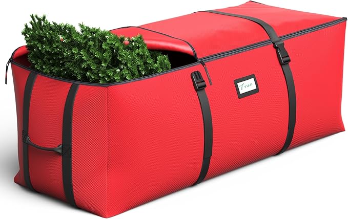 Bolsa de almacenamiento para árbol de Navidad de 7.5 pies, se adapta a árboles de Navidad artificiales de hasta 7.5 pies, con doble cremallera y correas de hebilla, asas para fácil transporte