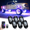 Kit Luces RGB LED Rock Lights YiLaie 6 Pods | IP68, Control por App y Remoto, Para ATV, UTV, Golf y Off-Road