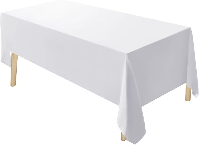 UBICON Mantel de Mezcla de Algodón Blanco 60 x 102 Pulgadas – Resistente a Arrugas para Banquetes y Restaurantes