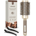 AIMIKE Cepillo Redondo Cerámico Iónico 1.7" – Secado, Rizado y Brillo con Cerdas de Jabalí