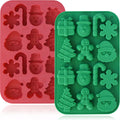 Moldes de Silicona Navideños HKNMTT – Set de 2 Moldes 3D para Chocolate, Dulces, Jabón y Velas