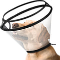 Collar Cono Perro BONTHEE Ajustable Transparente - Collar Recuperación Mascota Quirúrgica Elizabetano Protector Heridas Curación Perros Gatos Grandes Medianos Pequeños Talla L