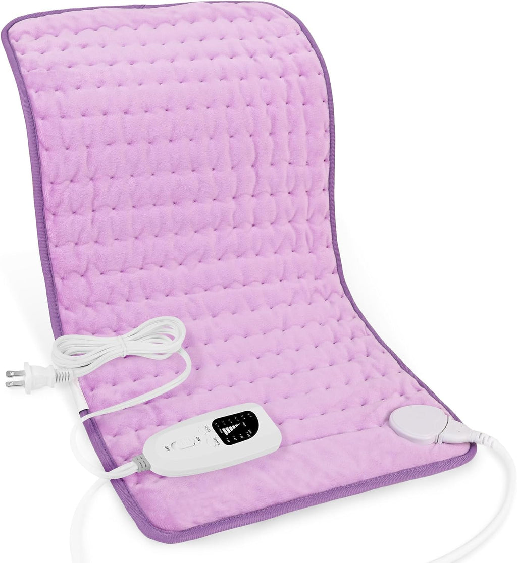 Almohadilla térmica Deepsoon, almohadillas eléctricas para espalda y cuello, almohadilla térmica húmeda para abdomen, hombros, rodillas y piernas, calor seco/húmedo y apagado automático, regalo para el Día de la - claro, 61 x 30 cm (24 x 12 pulgadas)