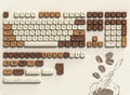 dagaladoo Juego 134 Teclas PBT Marrón Café – Perfil MOA Gato, Sublimación de Tinta | Compatible 60% 65% 75% 100% TKL Teclado Mecánico US