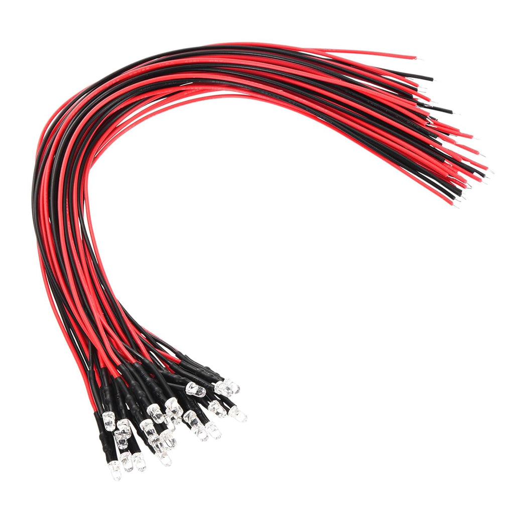 PATIKIL Luces LED 3mm 24 Pcs — Indicador Luminoso para RC y DIY, Blanco Cálido