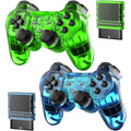 Mando inalámbrico Degulan compatible con consola PS-2, mando a distancia para Play 2 (verde y azul) 