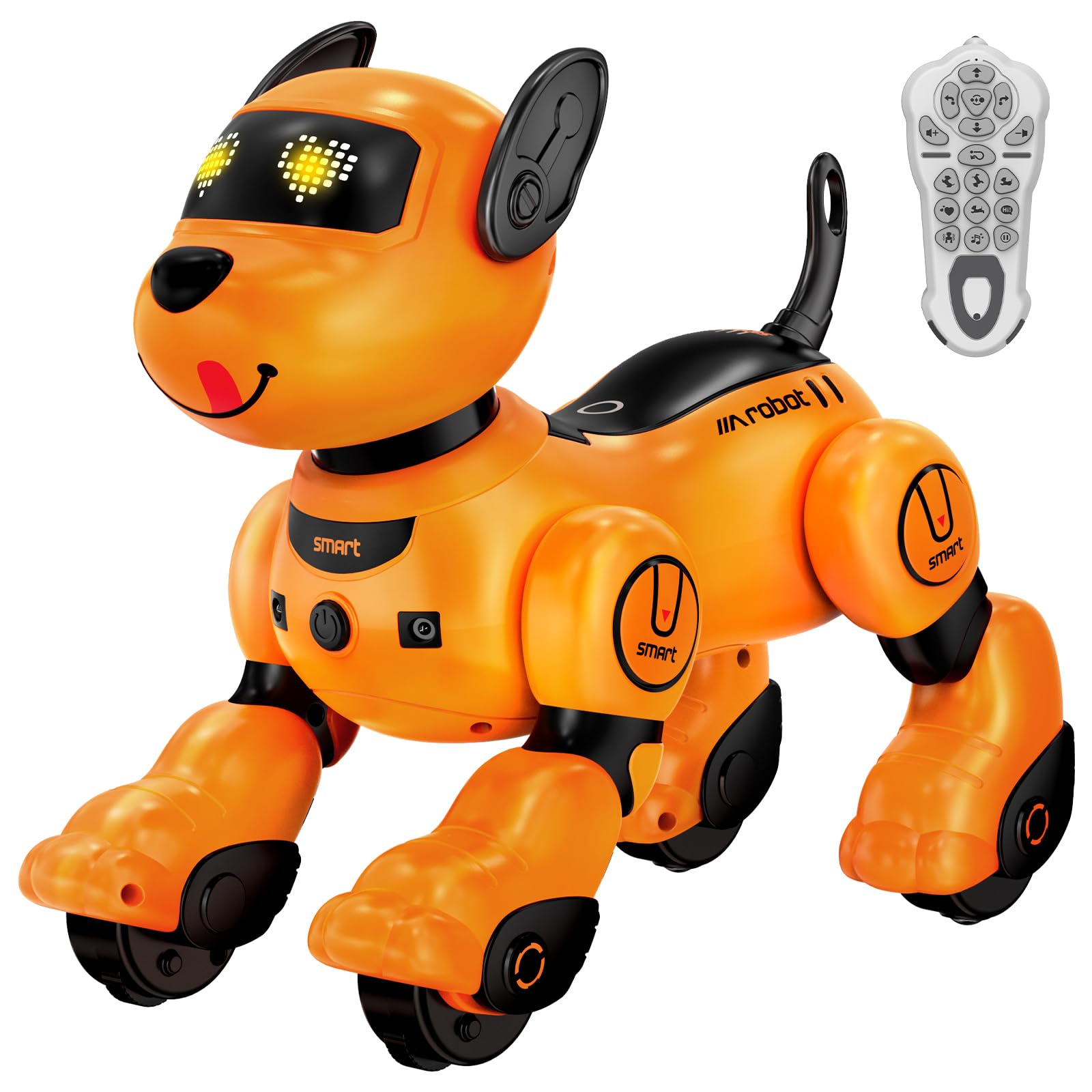 Anysun Perro Robot con Control Remoto para Niños — Cachorro Inteligente Programable, Baila y Camina | Color Amarillo