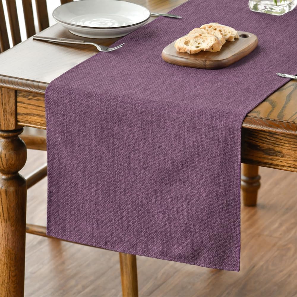 Camino de mesa morado Artoid Mode, decoración de mesa de comedor lavable de temporada de verano para cocina y fiestas en el hogar, 13 x 108 pulgadas.