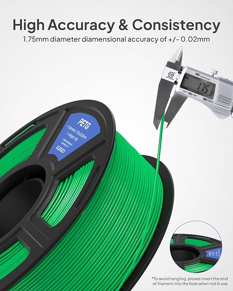 Filamento PETG ELEGOO 1.75mm 2KG — Marrón y Beige, 2 Carretes de 1KG, Precisión +/-0.02mm para Impresoras FDM