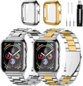 Banda y Caja de Acero Inoxidable REASDEN – Compatible con Apple Watch Ultra y Series 1–11, 38–49mm, Estilo Clásico Elegante