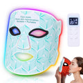 Máscara facial de luz LED de 8 colores con infrarrojo cercano de 850 nm y luz roja recargable de 3000 mAh para el cuidado de la piel. 