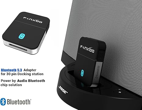 Adaptador Bluetooth 5.3 Fanxoo DockPro 30 Pin para Bose SoundDock – Conecta tu iPhone o iPod de forma inalámbrica