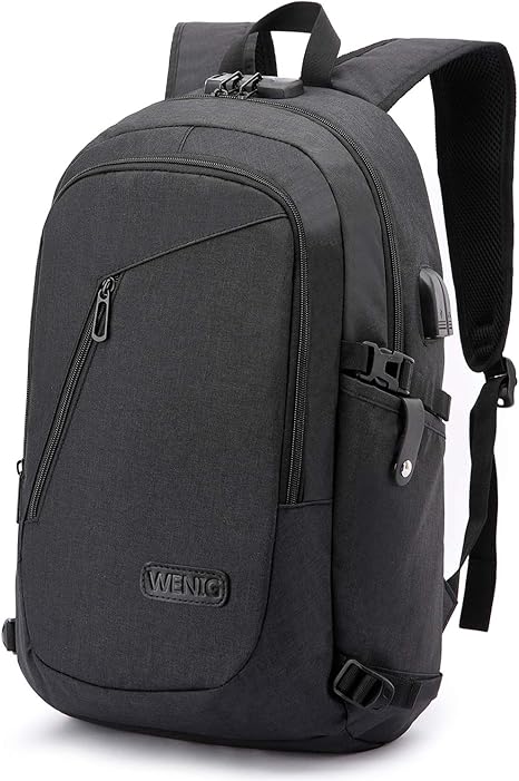 Mochila antirrobo para portátil de viaje con puerto de carga USB y cerradura, mochila de trabajo delgada y resistente al agua para hombres, mochilas de la universidad, se adapta a portátiles