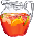 Jarra de Plástico Amazing Abby Vively Grand 96 oz (3 Cuartos) | Transparente con Tapa, Libre de BPA e Irrompible | para Té Helado, Sangría y Limonada