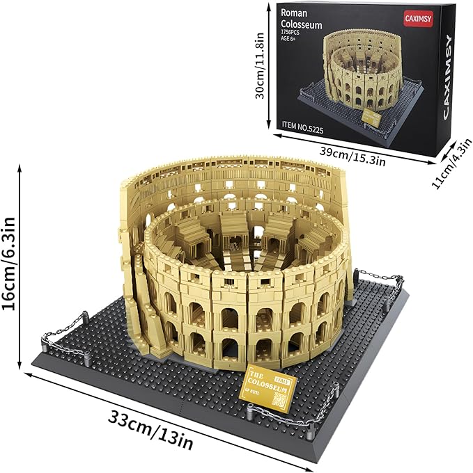 CAXIMSY – Set de Bloques de Construcción Coliseo Romano | 1756 Piezas | Modelo Arquitectónico | Colección Landmarks | Para Adultos y Niños