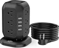 AiJoy Regleta de alimentación con cable de 16.4 pies y regleta de alimentación con puertos USB C, estación de carga USB con protección contra sobrecarga, sala de estar, oficina, dormitorio