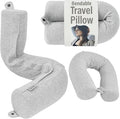 Almohada de viaje Twist de espuma viscoelástica para soporte de cuello, barbilla, zona lumbar y piernas - ideal para viajar en avión, autobús, tren o en casa