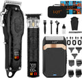 USADO-Set Maquina de Corte LQT Profesional para Hombre | Rasuradora Inalambrica | Recortadora de Barba | Kit de Aseo | Negro