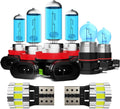 Bombillas compatibles con Dodge Grand Caravan 2011-2020, conjunto de bombillas halógenas de alto rendimiento para faros delanteros y luces de matrícula, luces antiniebla H11 H11 5202, luz blanca de 6000 K, paquete de 8 