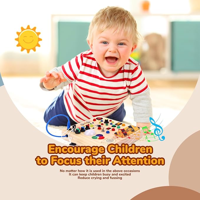 Sumsoltic Tabla Ocupada, Juguetes Montessori para Niños de 1-3 Años, Niños y Niñas, Actividades Educativas de Aprendizaje para Viajar para Niños Pequeños, Juguete Sensorial para Niños con Autismo