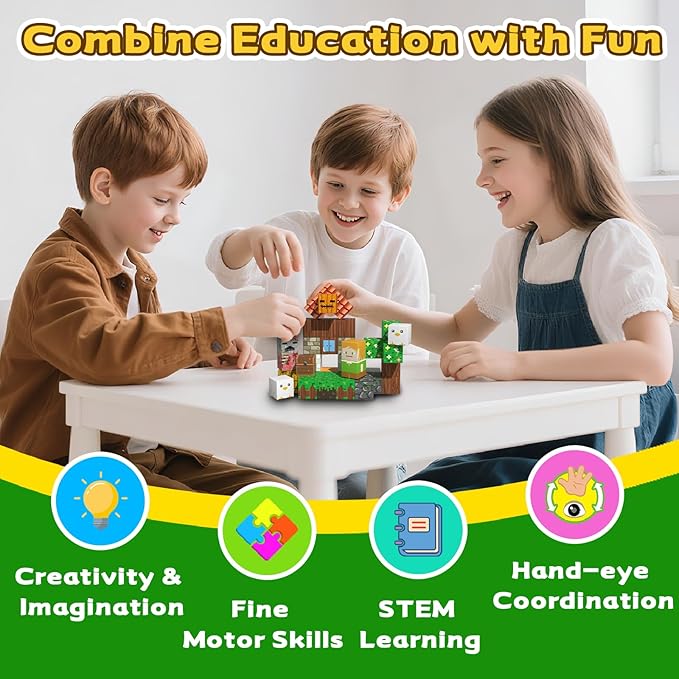 Bloques magnéticos de construcción de juguetes para niños, 48 bloques magnéticos para niños de 4 a 8 años, cubos magnéticos, juguetes sensoriales STEM para niños y niñas, regalos de cumpleaños de Navidad para niños a partir de 3 años