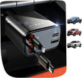 Cargador de coche retráctil LISEN 4 en 1 para coches, cargador USB-C retráctil de 69 W con cable de 80 cm, carga rápida para iPhone 17 16 15 14 13 12 Pro Max Plus, accesorios compactos para coches para uso diario.