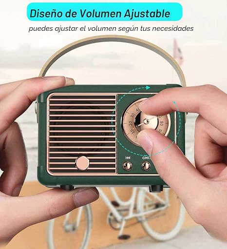 Altavoz Bluetooth retro, decoración vintage, mini altavoz Bluetooth inalámbrico, lindo estilo antiguo para cocina, escritorio, dormitorio, oficina, fiesta, accesorios al aire libre para iPhone