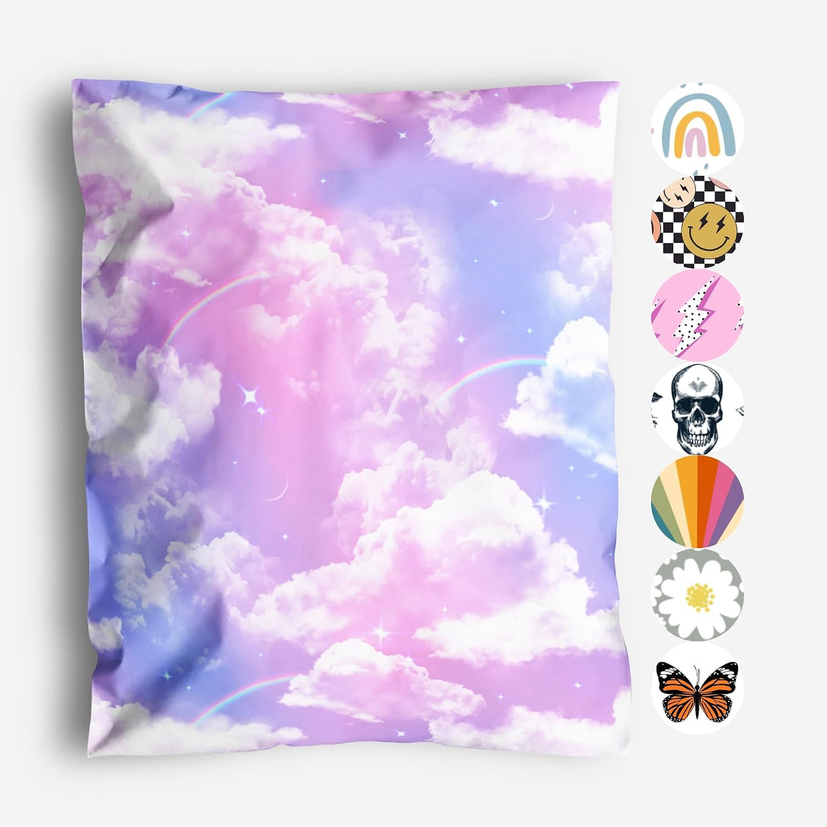 Sobres de Polietileno 10x13 Pulgadas Diseño Nubes Y2K | Impermeables Resistentes al Desgarro | Cierre Adhesivo | Pack de 100 | Envío y Logística | 100 Unidades