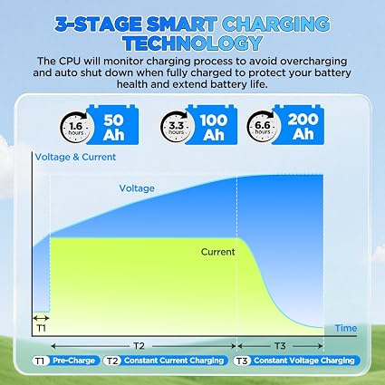 Cargador de batería de litio de 24 V 30 A, cargador de batería LiFePO4 de 29,2 V, resistente al agua IP67 y función de activación a 0 V, cargador de litio de 24 voltios con 2 conectores y 8 protecciones para baterías