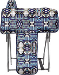 Harrison Howard Sturdy Waterproof Western Saddle Cover with Stylish Prints That Stand Out Keep Your Saddle in Pristine Condition Perfect for Showing or Riding Events-Mosaic Blue