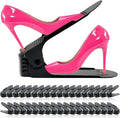 NVGSN Organizador de Zapatos 36 Piezas | Apiladores para Pares de Zapatos | Ahorra 50% de Espacio | 4 Niveles Ajustables Doble Capa | Closet Negro