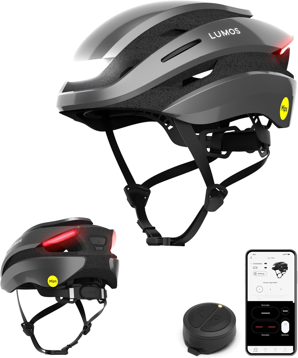Lumos Ultra Smart Bike Helmet | Customizable Front and Back LED Lights with Turn Signals | Road Bicycle Helmets for Adults, Men, Women