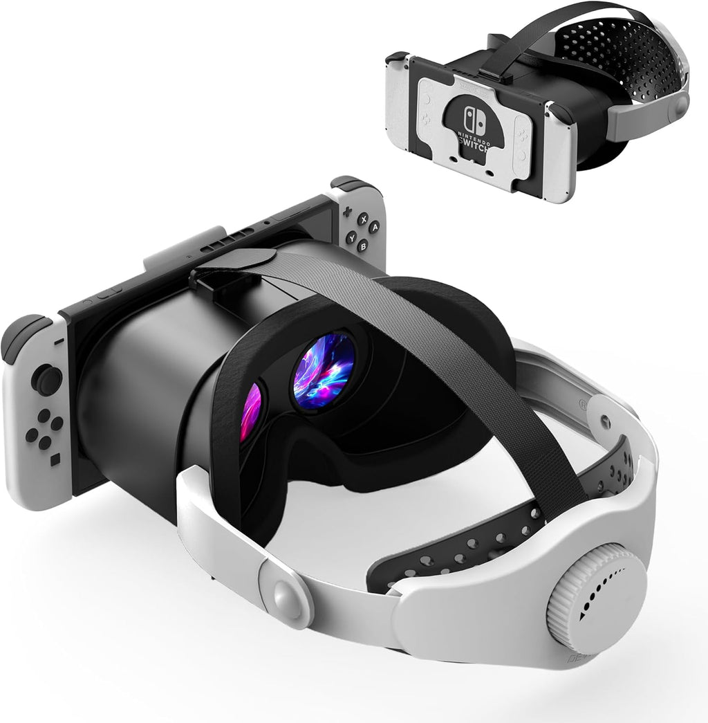 VR Headset for Nintendo Switch & Switch OLED, Upgraded Switch Virtual Reality Glasses with Adjustable Lens and Elite Strap, Labo VR Kit 3D Goggles Accessories for VR Gaming Experience