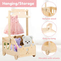 Caja de madera para baby shower con ruedas, caja para baby shower con forma de coche de oso con asa, cesta para baby shower DIY, caja de almacenamiento móvil para recién nacidos para padres primerizos.