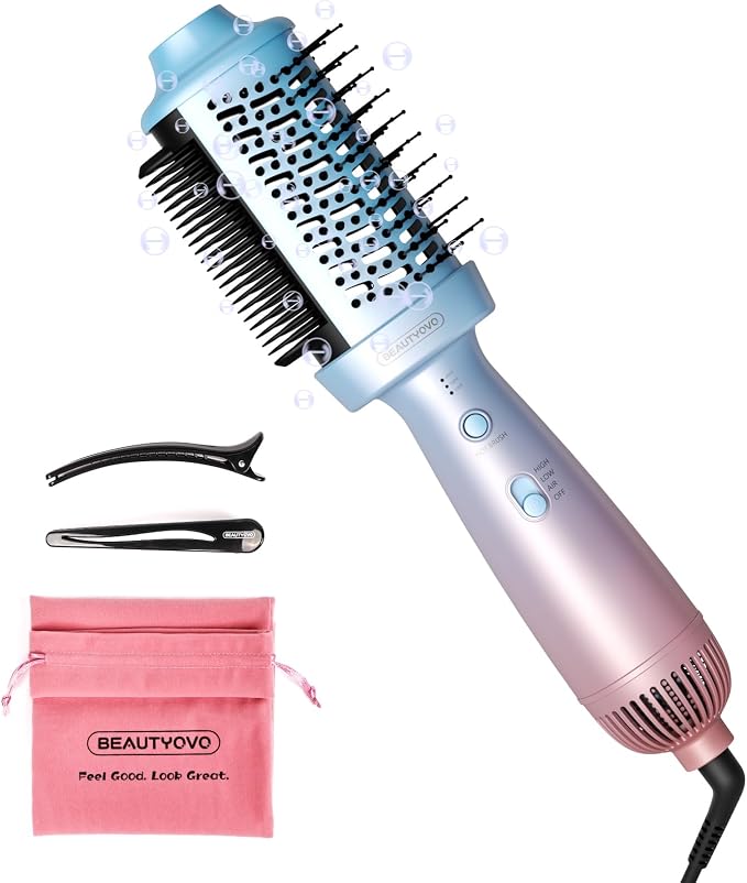 Cepillo Secador 3 en 1 BEAUTYOVO | Tecnología Iónica | Rizador, Alisador y Voluminizador | 3 Temperaturas