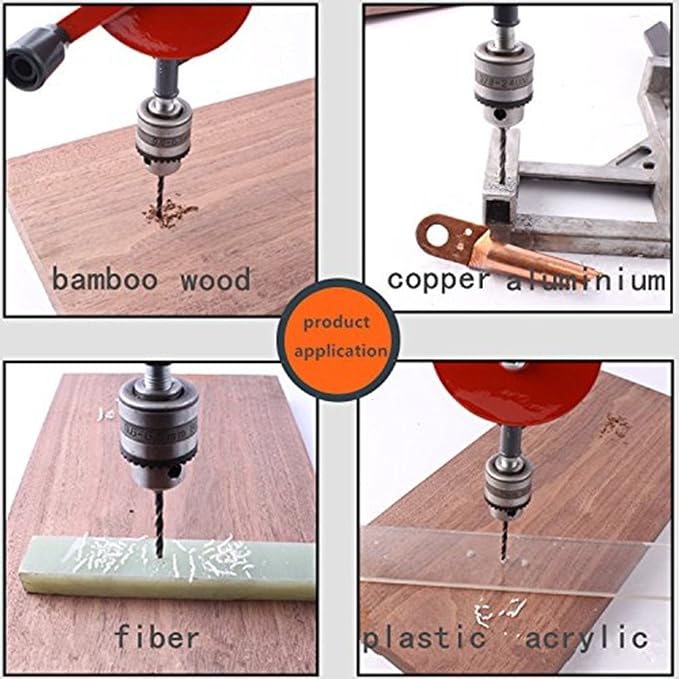 Taladro manual de 3/8 pulgadas de capacidad, potente y rápido, mini taladro manual de 3/8 pulgadas con diseño de piñones dobles de acero finamente fundido, 3 mandíbulas y mango de agarre