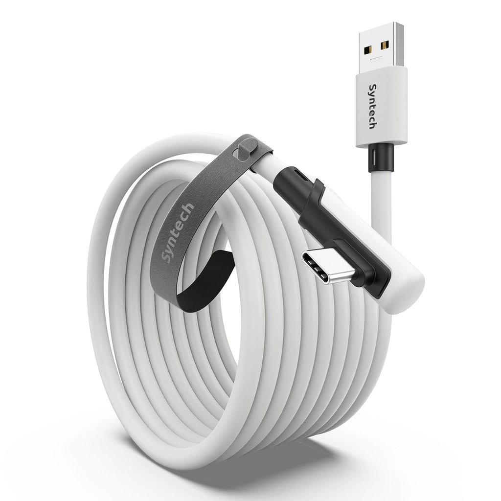 Cable Syntech Link de 4,8 m (16 pies) para PCVR, compatible con accesorios Oculus/Quest 3/Meta Quest 3S, Quest 2/Pro/Pico 4/Ultra y PC/SteamVR. Transferencia de datos de alta velocidad para PC. Cable USB 3.0 a USB C para auriculares de realidad virtual.