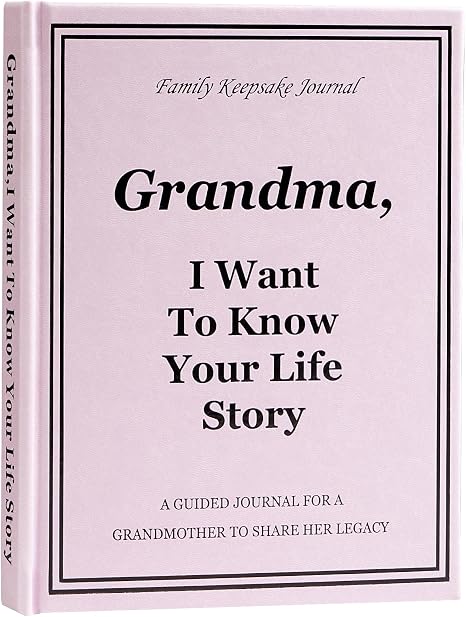 Diario de cuentos de la abuela I Want to Hear Your Life, libro de tapa dura de cuero con más de 250 preguntas rápidas para que la abuela comparta su amor y recuerdos, regalos para abuela, cumpleaños