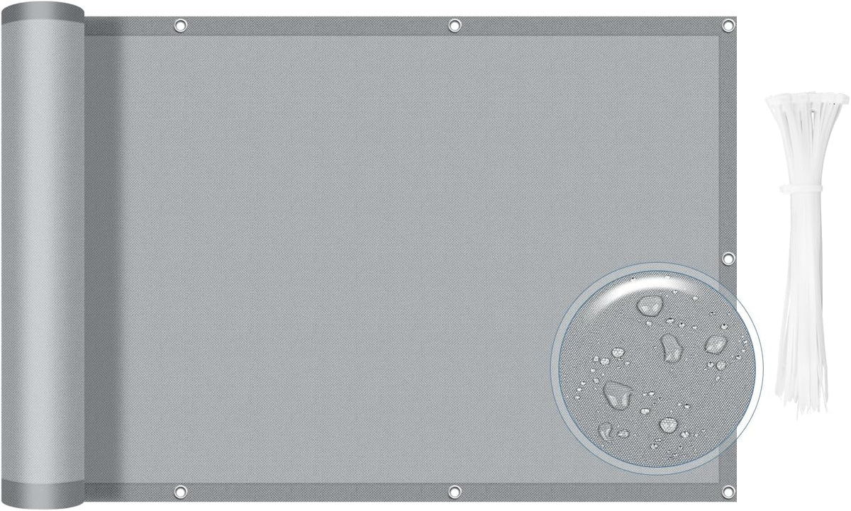 Pantalla de Privacidad para Balcón SUNLAX – 0.9 x 3 m, Impermeable, Protección UV, Gris