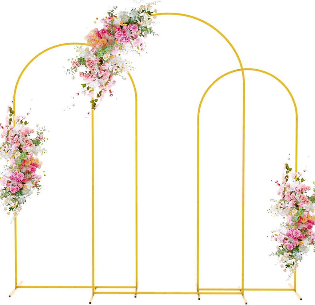 Soporte de Arco para Boda Wokceer – Juego de 3 Arcos Dorados para Decoración de Eventos