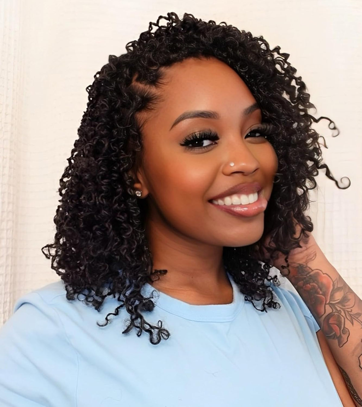 Extensiones Crochet Yanky Twist 10" 8-Pack Negro Natural – Estilo Protector Boho