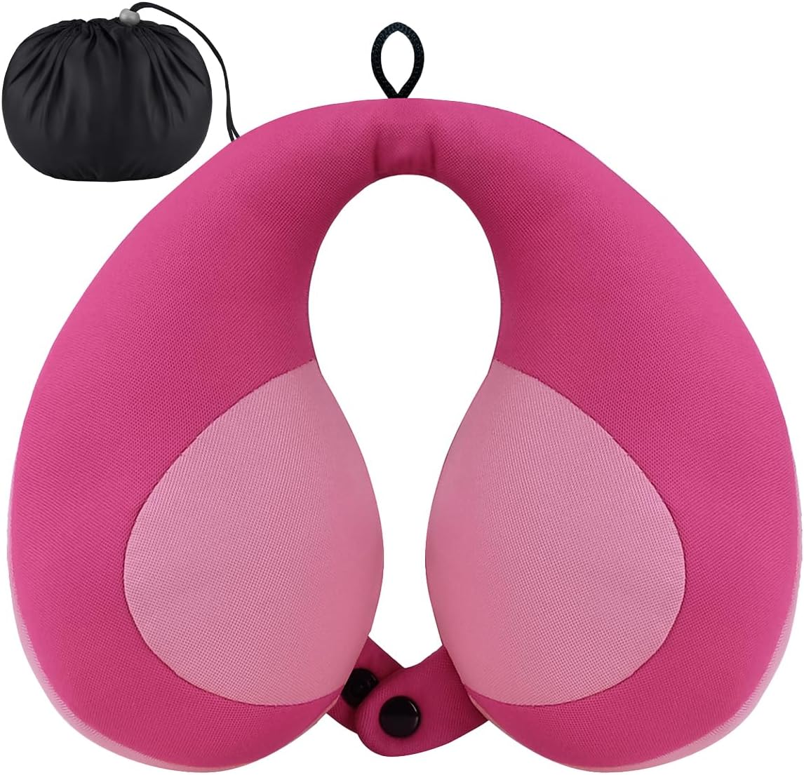 Almohada de Viaje para Niños INFANZIA – Soporte de Cuello y Mentón para Auto y Avión, Rosa
