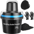 Dunkive Polvo negro de 150 g (5.3 oz) para lijado de carrocerías, resalta arañazos y zonas hundidas, apto para lijado en seco y húmedo (incluye tapa transparente y guantes de nitrilo) (1 unidad)