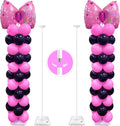 Juego de 2 soportes metálicos resistentes para globos YALLOVE, altura ajustable de 40 a 320 cm, centro de mesa y columna para globos de combinación gratuita.
