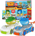 Knuckle Headz Duo Head Poppin' Quick Shot Pull Back Crash Derby Racers - Finn el Tiburón y Rex el Dinosaurio
