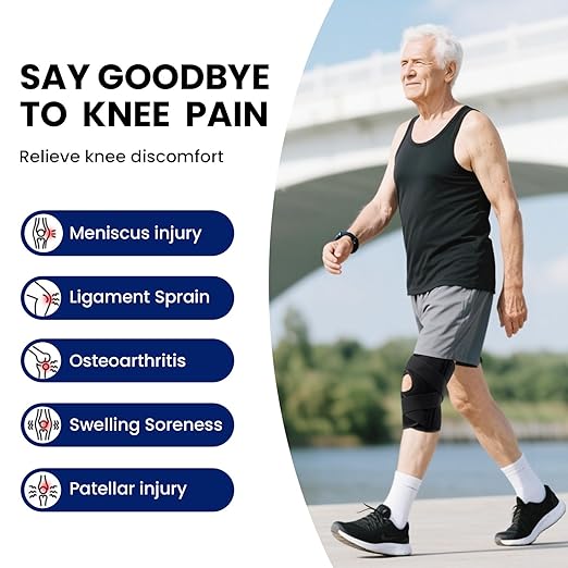 Rodillera Galvaran para Hombres y Mujeres - Soporte para ACL, MCL, Desgarro de Menisco y Alivio del Dolor Artritis - Rodilleras Estabilizadoras con Estabilizadores Laterales y Almohadilla de Gel