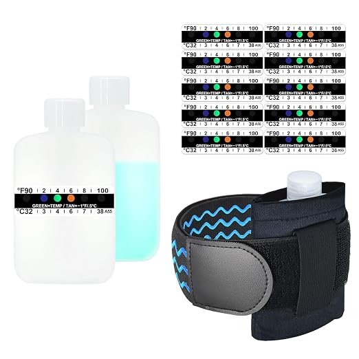 Kit completo de prueba de orina, botella vacía translúcida más pequeña de 3 onzas, correa oculta para las piernas que no se cae y de alta elasticidad, tiras de temperatura para prueba de orina